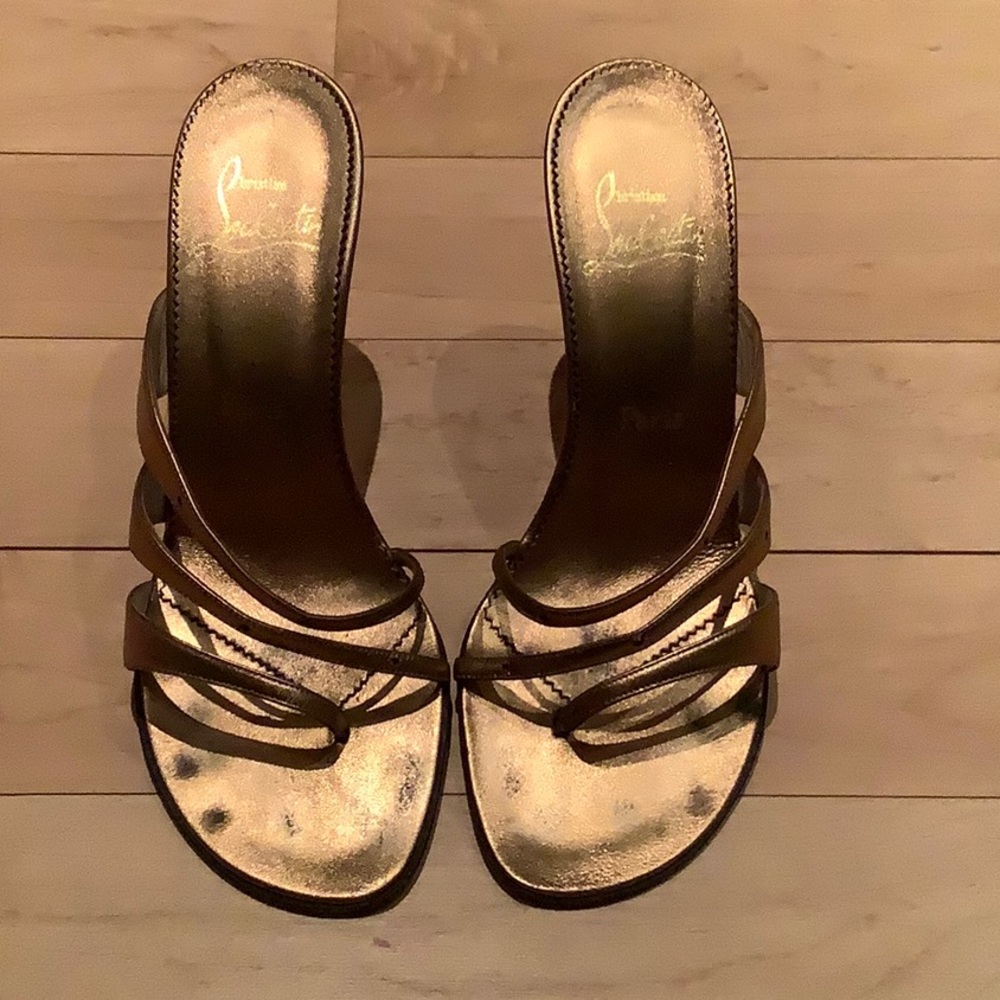 Christian Louboutin High Heel Gold Sandals - Picture 5 of 8